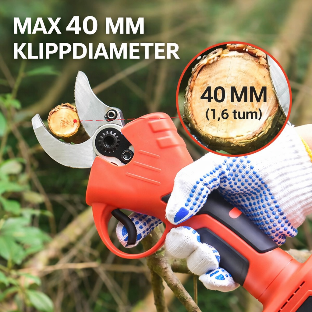 VoltSchere™ – Elektrische Astschere, handlich und einfach zu bedienen